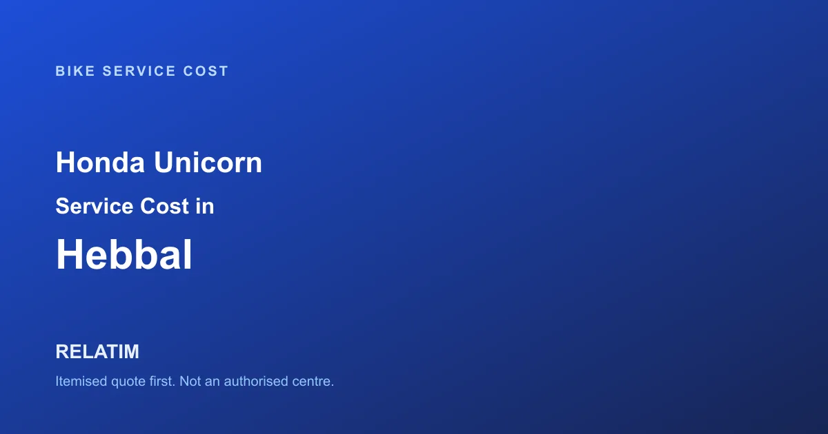Honda Unicorn Service Cost in Hebbal, Bangalore